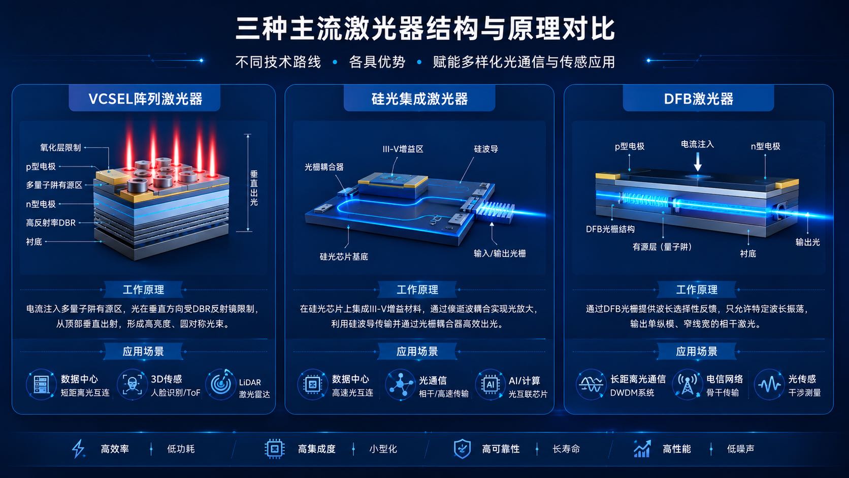 CPO三种激光器技术路线:VCSEL阵列、硅光集成、DFB激光器